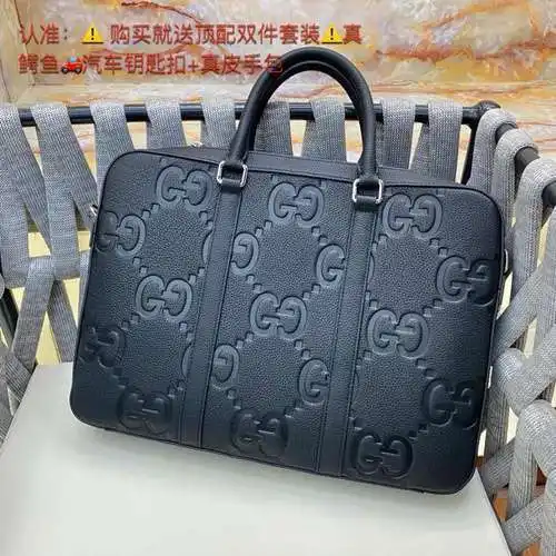 Maletín GG para hombre, fabricado en cuero original importado de primera calidad, versión réplica de
