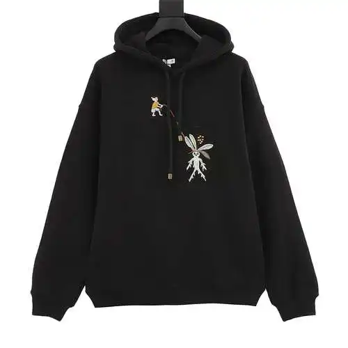 LOE*WE x Suna Fujita Loewe co-branded embroidered hooded sweatshirt