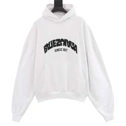 BLCG reverse letter embroidered hooded sweatshirt