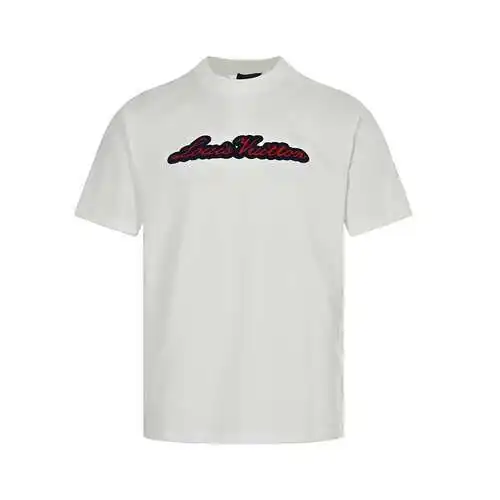 LV/Louis Vuitton 23ss cepillo de dientes letra bordada mangas cortas