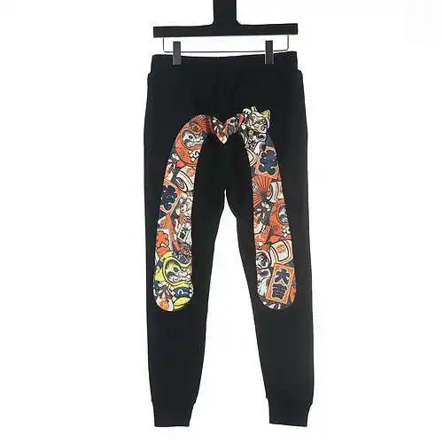 Evi*su Lucky God Daruma lucky cat embroidered sweatpants