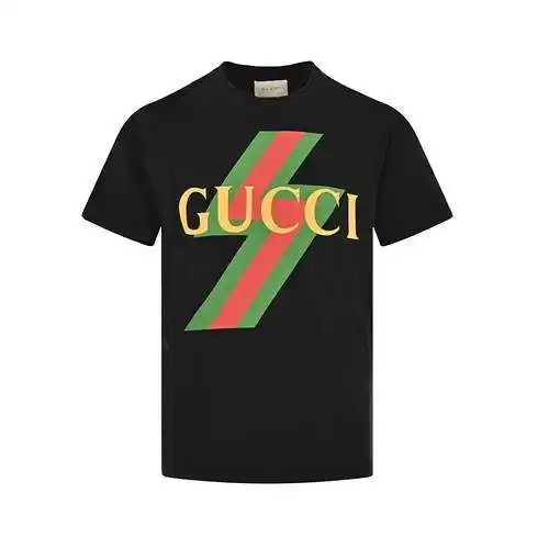 Gu*cci/Gucci 23ss manga corta con estampado de rayos rojos y verdes