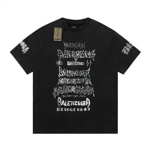 (Top) BLCG Balenciaga Sanskrit letters all over printed T-shirt black
