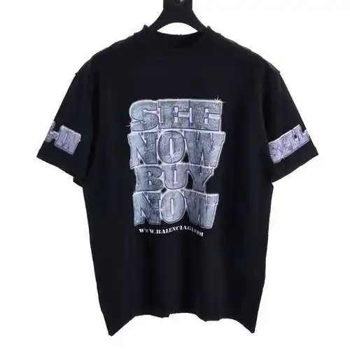 BLCG show diamond distressed round neck short-sleeved T-shirt