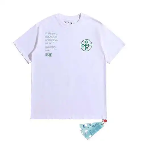 OW geometric fluorescent green arrow print short sleeves