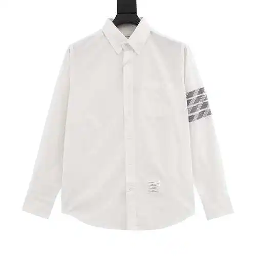 Camisa TB Oxford de manga larga con puños clásicos y tricolor