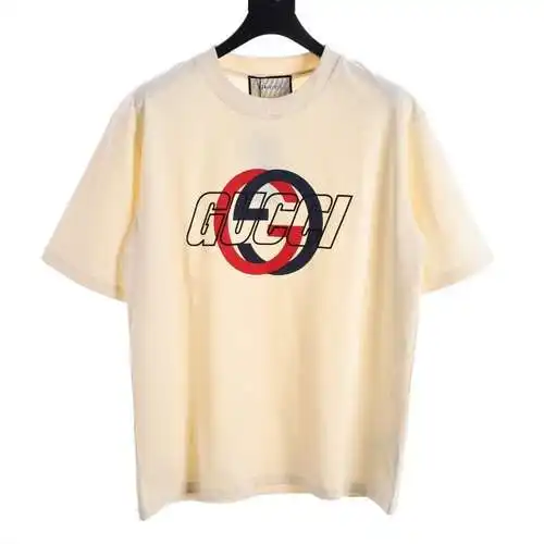 Camiseta de manga corta con estampado de espuma y logo G entrelazada