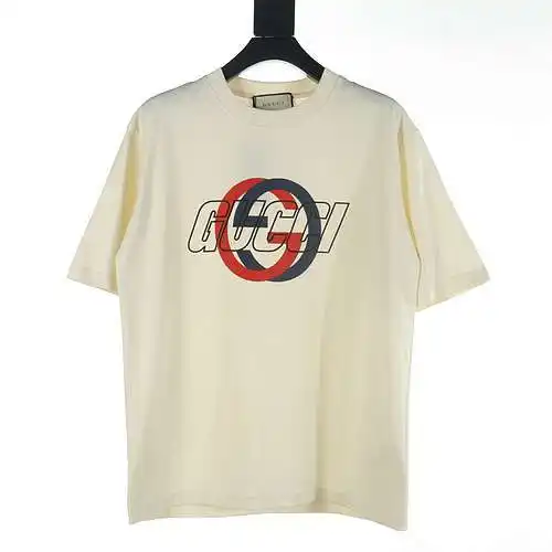 GUCCI Camiseta de manga corta con estampado entrelazado Doble G