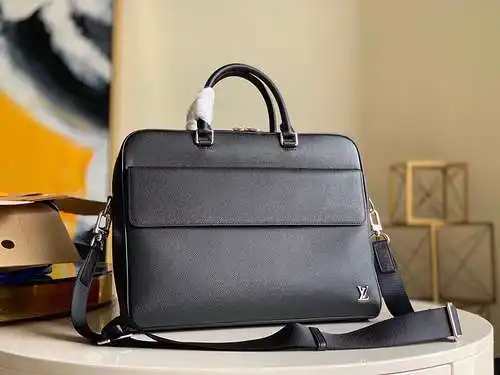 Maletín para hombre LL, fabricado en cuero original importado de primera calidad, versión réplica de