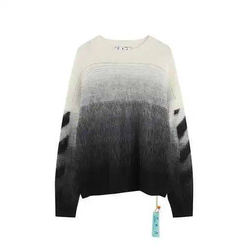 OW gradient arrow knitted mohair sweater