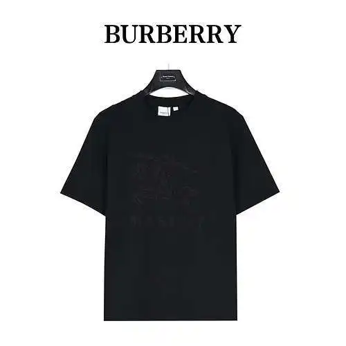 Camiseta de manga corta con caballo de guerra con baches tridimensional bordado en relieve BBR/Burbe