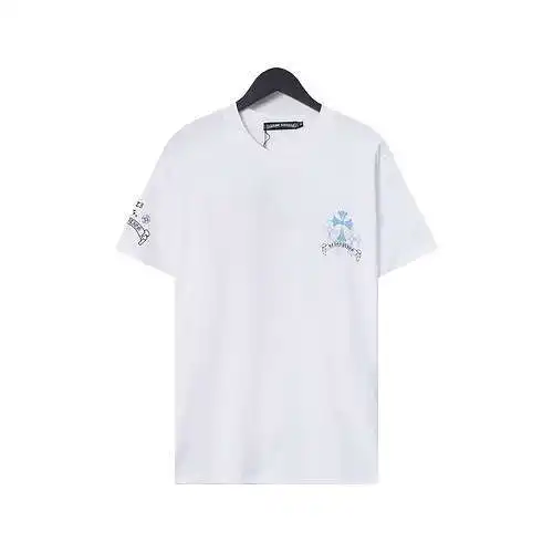 CH Crow Heart Blue Cross Sanskrit Printed Short Sleeves