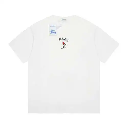 BBR Burberry ss24 rose embroidered short sleeves white