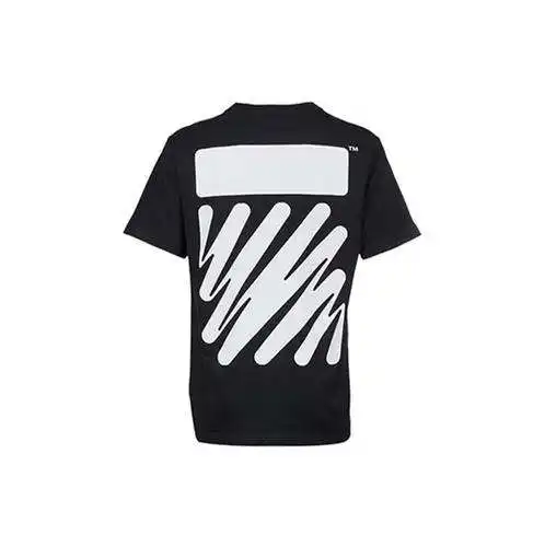 OW wavy diagonal stripe graffiti print short sleeves