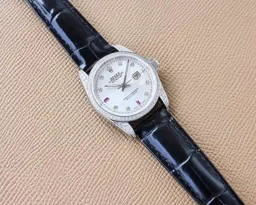 Reloj, reloj de mujer con movimiento mecánico original totalmente automático, caja y correa superior