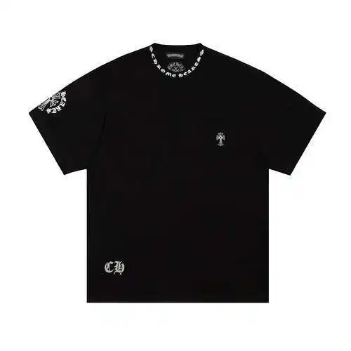 CH Crow Heart Sanskrit Cross Print Short Sleeves