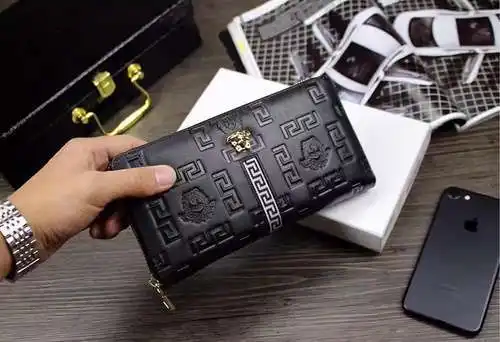 Cartera larga con clip para hombre, fabricada en piel vacuna original importada, alta calidad, entre