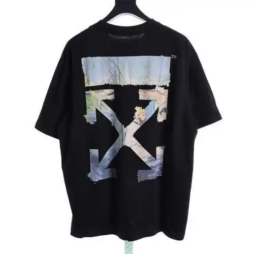 OW watercolor oil painting arrow print short-sleeved T-shirt