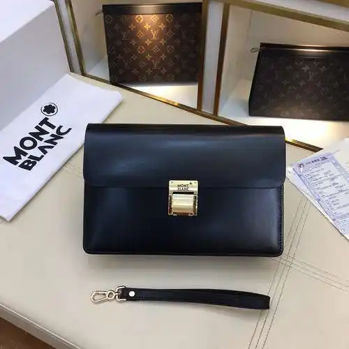 Bolso de mano para hombre Wan@, elaborado en piel de vacuno original importada, alta calidad, entreg