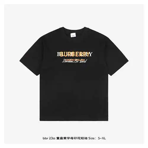 bbr 23ss overlapping yellow letter print short sleeves