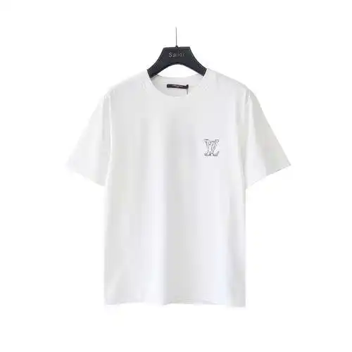 LV/Louis Vuitton front and back embroidered LOGO short-sleeved T-shirt