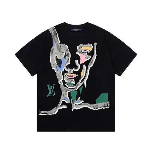 LV/Louis Vuitton character image all over printed short-sleeved T-shirt