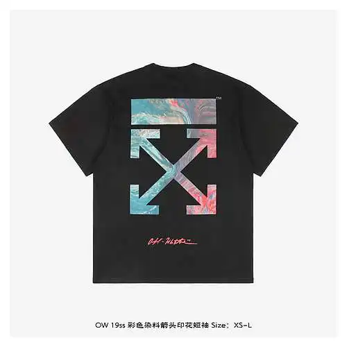 OW 19ss color dye arrow print short sleeves