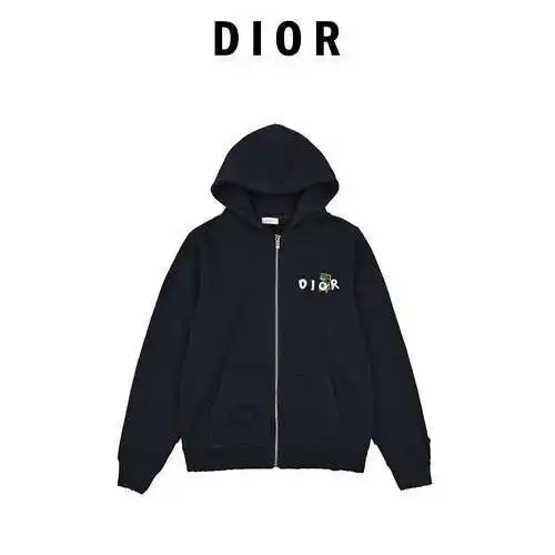 CD Dior 24ss little dinosaur ripped hooded zipper sweatshirt jacket