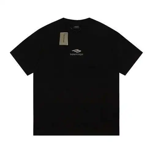 BLCG Balenciaga front and back letter logo embroidered short sleeves black