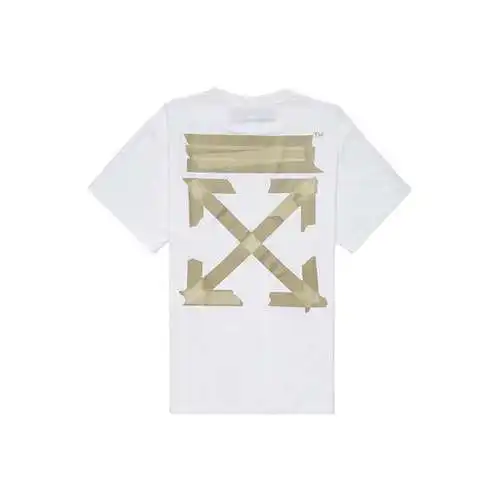 OW20SS yellow tape arrow style short-sleeved T-shirt