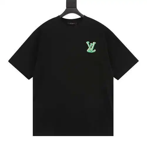 1V2024ss short-sleeved T-shirt with colorful letters logo printed on the back