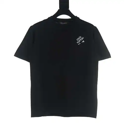 LV 24 new style knitted short-sleeved T-shirt with embroidered pins on the chest