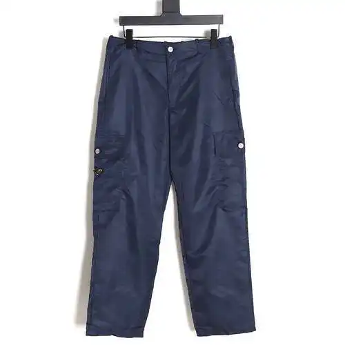 PRD Prada nylon pocket straight wide-leg pants