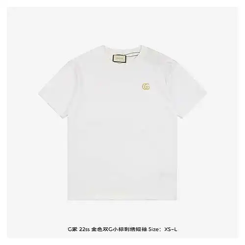 G Home 22ss gold double G small logo embroidered short sleeves
