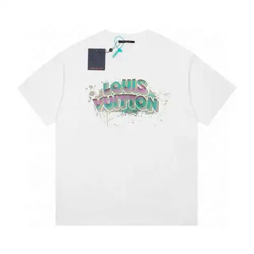 LV/Louis Vuitton 24ss gradient letter short-sleeved T-shirt