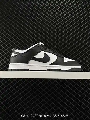 3 NIKE DUNK LOW RETRO “Black” Panda blanco y negro Cojín de aire hecho de materiales reales Detalles