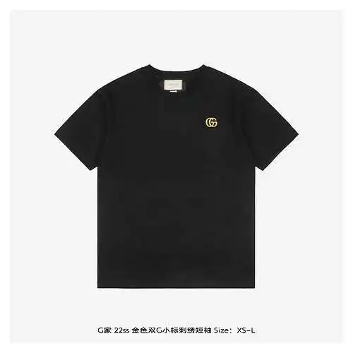 G Home 22ss gold double G small logo embroidered short sleeves