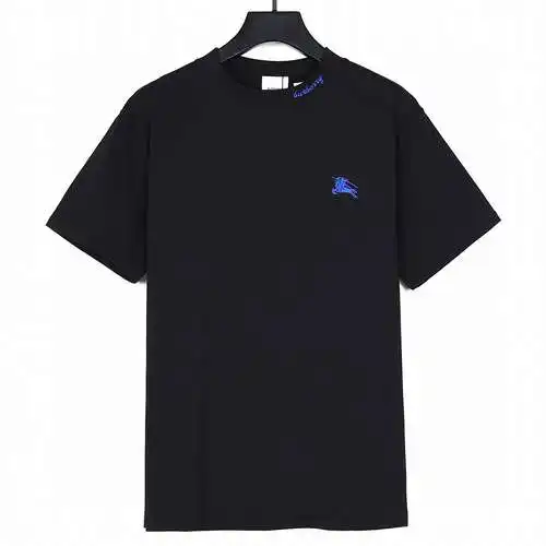 BBR Burberry 24ss new collar embroidered blue letters ➕ classic small label war horse logo short sle
