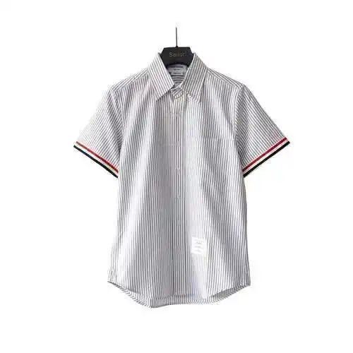TB short-sleeved new striped cuff web shirt