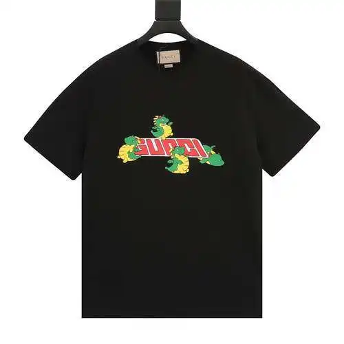 G Home classic letter logo small flying dragon printed T-shirt
