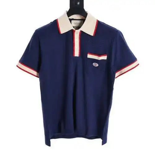 GC Classic Pocket Embroidered Double G Polo Short Sleeve