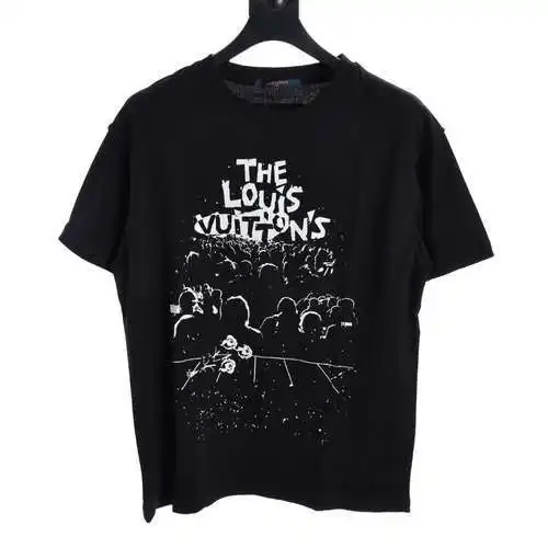 LV letter crowd print short sleeves