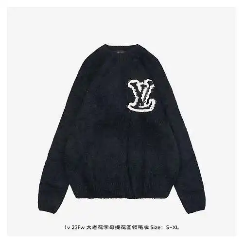 1v 23Fw large presbyopic letter jacquard crew neck sweater
