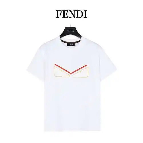 FD/Fendi embroidered leather eyes short-sleeved T-shirt