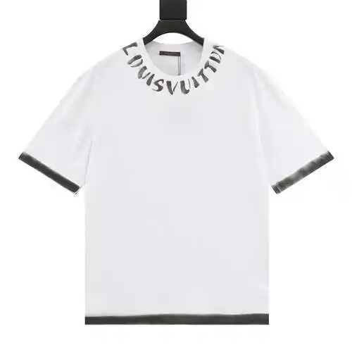 1V 24ss hand-painted lettering printed short sleeves on neckline
