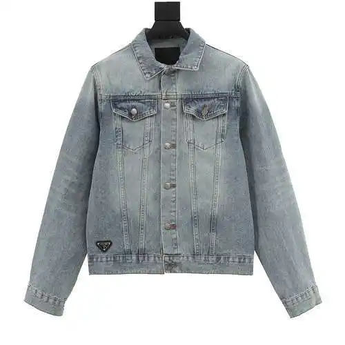 PRD Prada triangle logo washed denim jacket