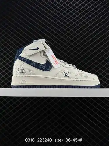 2 zapatillas casuales de caña media Nike Air Force Low LV Louis Vuitton Air Force One de marca compa