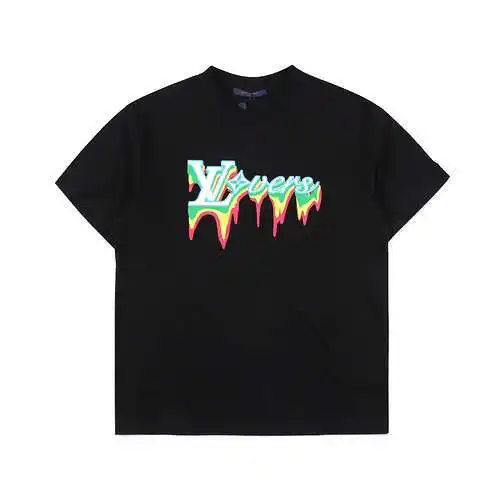 LV/Louis Vuitton melted logo printed short sleeves
