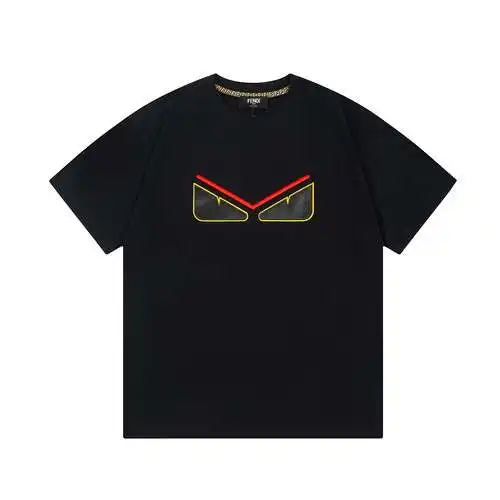 FD Fendi Gremlins eyes double FF color block patch embroidery short-sleeved T-shirt