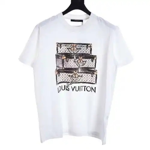 LV 24ss luggage pattern short-sleeved T-shirt